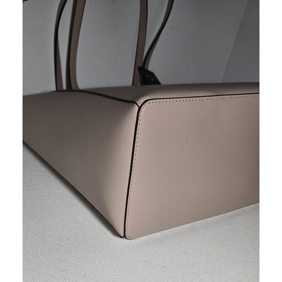 Kate Spade Dana Tote Saffiano Warm Beige Purse KB617 Bag Charm NWT $359 - Picture 10 of 13